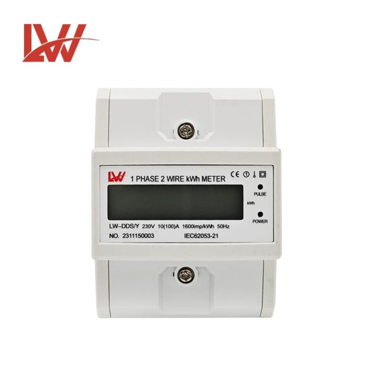 1 Phase 2Wire Din Rail LCD Digital Display Energy Meter