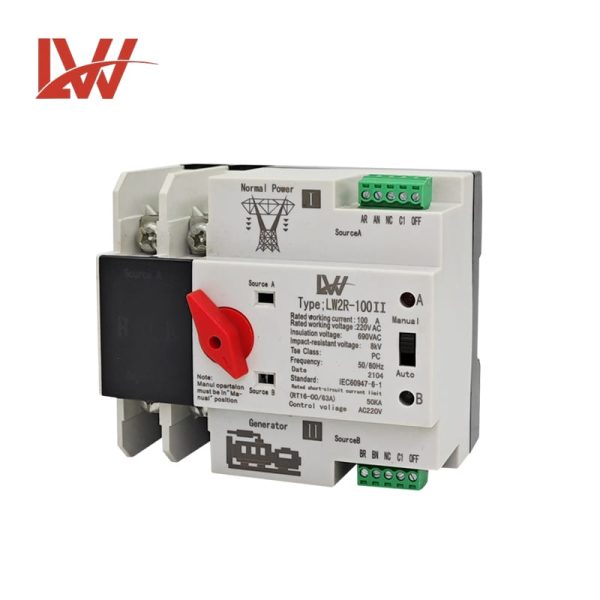 LW2R-100Ⅱ ATS Din Rail Series for Generator 2P - Image 6