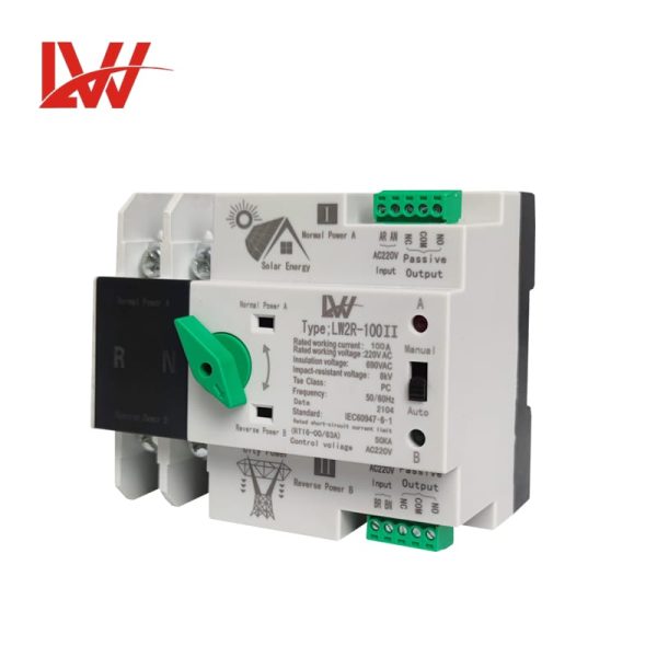 LW2R-100Ⅱ ATS PV Din Rail Series 2P - Image 4