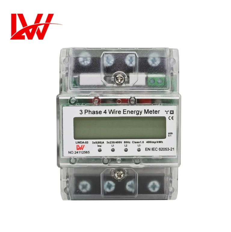 3 Phase 4Wire Din Rail LWDA-03 LCD display energy meter