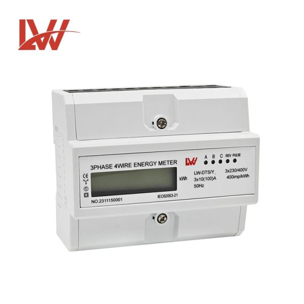 3 Phase 4Wire LW-DTS-Y Din Rail LCD display energy meter - Image 2