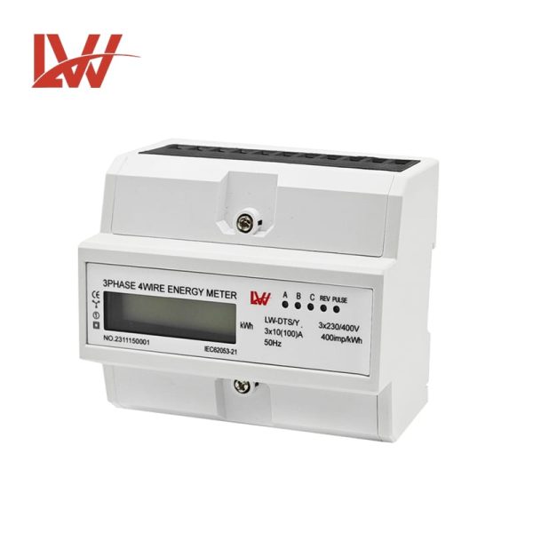 3 Phase 4Wire LW-DTS-Y Din Rail LCD display energy meter - Image 3