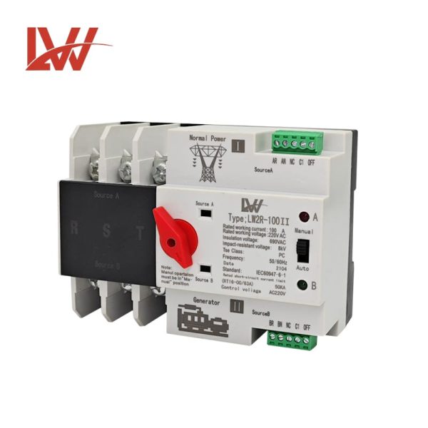 LW2R-100Ⅱ ATS Din Rail Series for Generator 3P - Image 6