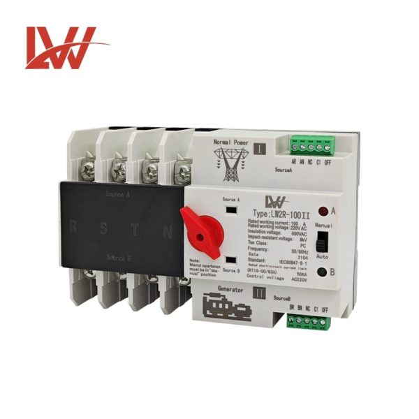 LW2R-100Ⅱ ATS Din Rail Series for Generator  4P - Image 2