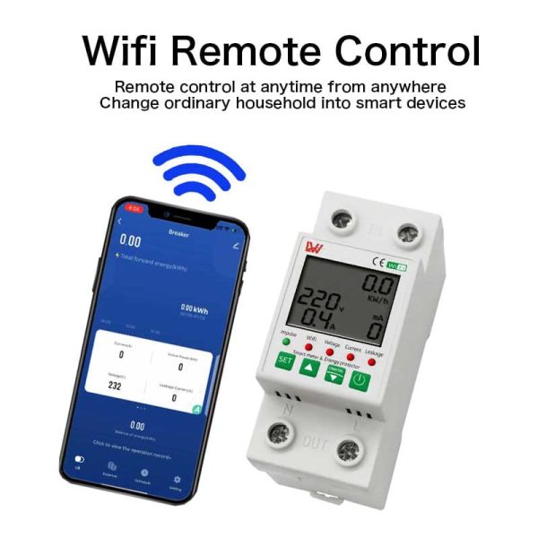 Smant mter & Energy protector Wifi Switch with Protection 63A - Image 4