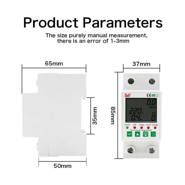 Smant mter & Energy protector Wifi Switch with Protection 63A - Image 5