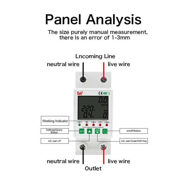 Smant mter & Energy protector Wifi Switch with Protection 63A - Image 6